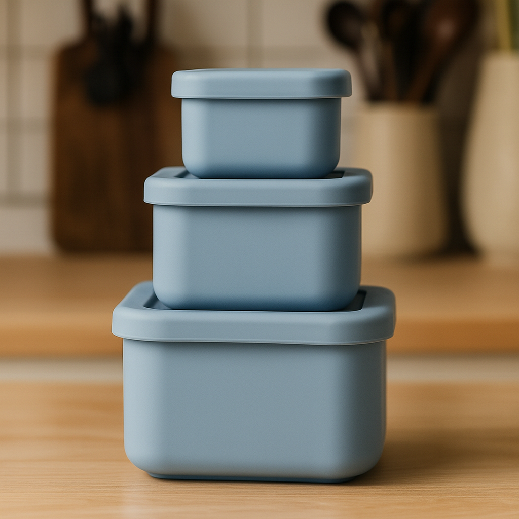 OmniSora StackMate™ – 3-Piece Silicone Food Container Set