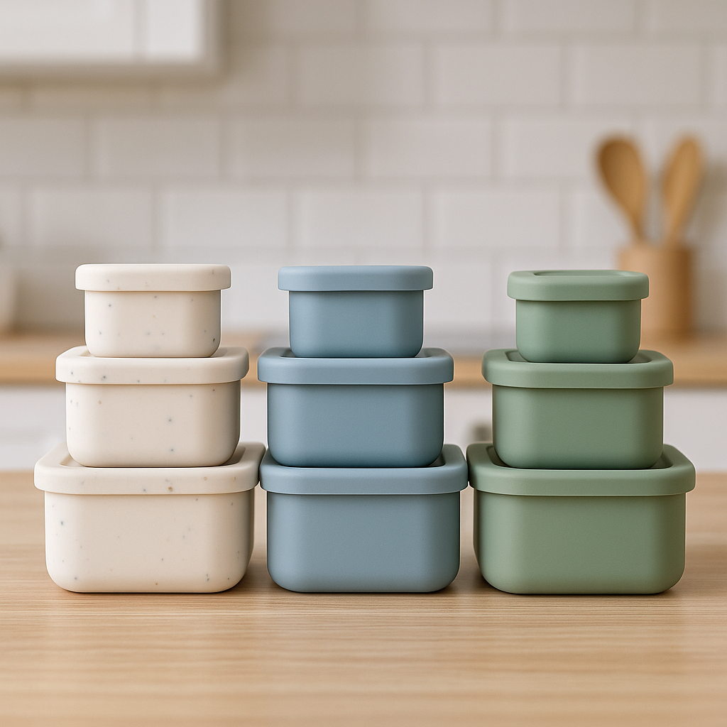 OmniSora StackMate™ – 3-Piece Silicone Food Container Set