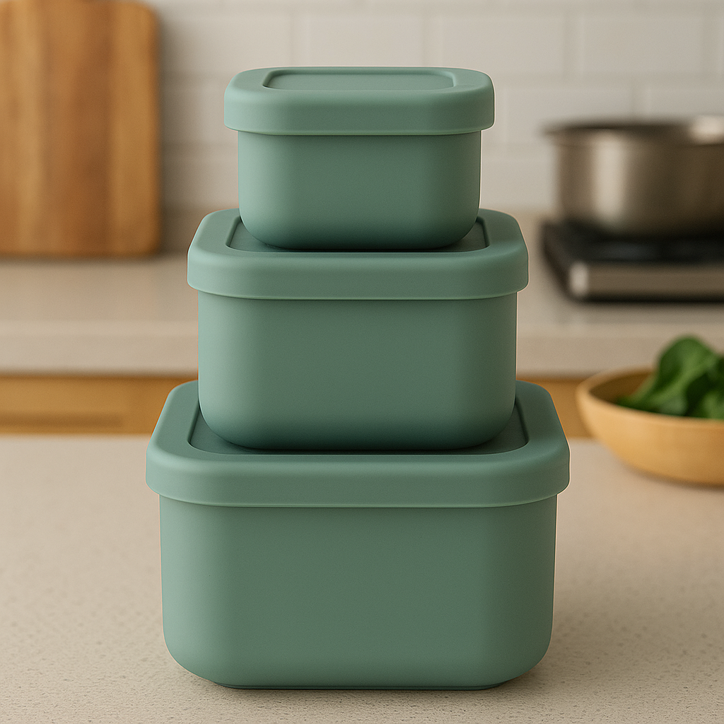 OmniSora StackMate™ – 3-Piece Silicone Food Container Set