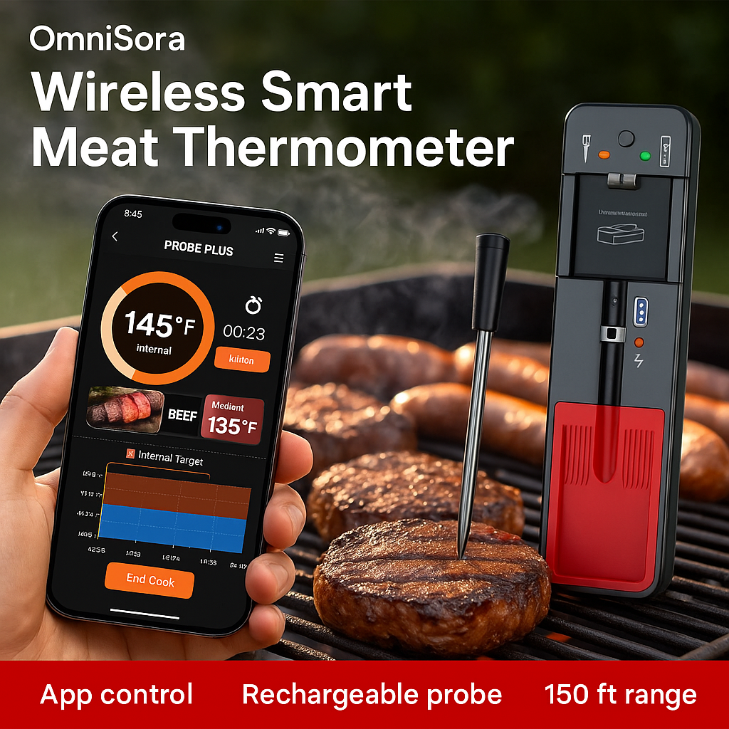 OmniSora Smart Wireless Meat Thermometer – T Model